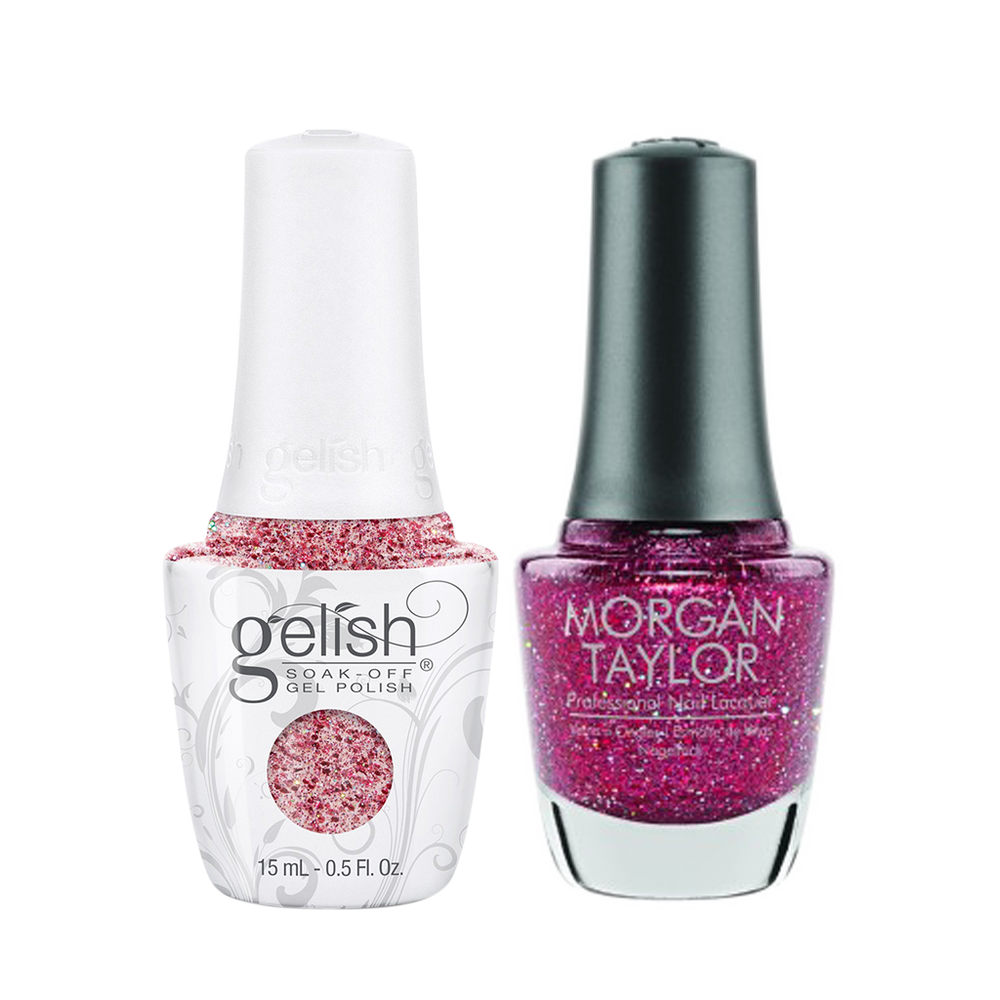 Gelish Gel Polish & Morgan Taylor Nail Lacquer, 1110332 + 3110332, Forever Fabulous Winter Collection 2018, Some Like It Red, 0.5oz KK1011