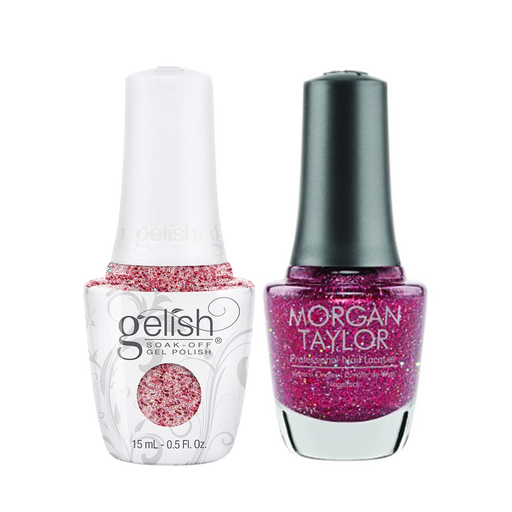 Gelish Gel Polish & Morgan Taylor Nail Lacquer, 1110332 + 3110332, Forever Fabulous Winter Collection 2018, Some Like It Red, 0.5oz KK1011