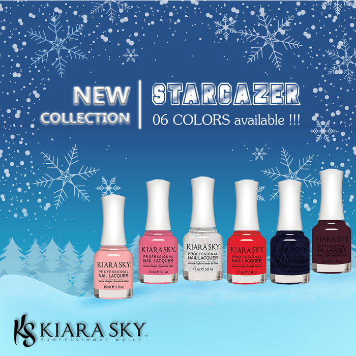 Kiara Sky Nail Lacquer, Stargazer Collection, Full line of 6 colors (From N627 to N632), 0.5oz OK1009VD