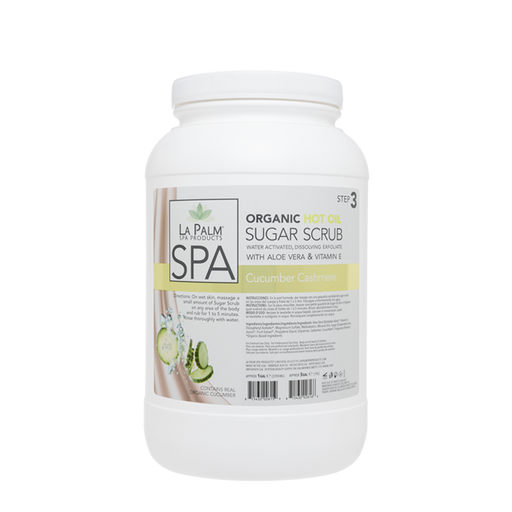 La Palm, Organic Hot Oil Sugar Scrub, Cucumber Cashmere, 1Gal KK