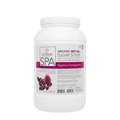 La Palm, Organic Hot Oil Sugar Scrub, Raspberry & Pomegranate, 1Gal KK