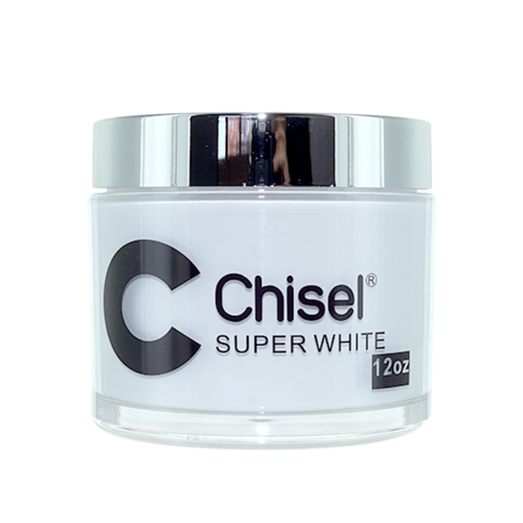 Chisel 2in1 Acrylic/Dipping Powder, Pink & White Collection, SUPER WHITE, 12oz (Packing: 60 pcs/case)