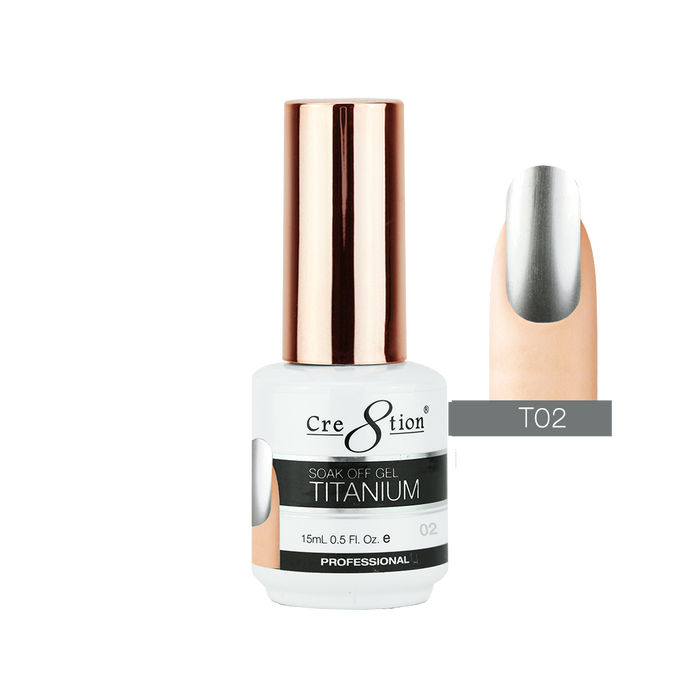 Cre8tion Titanium Gel Polish, T02, 0.5oz