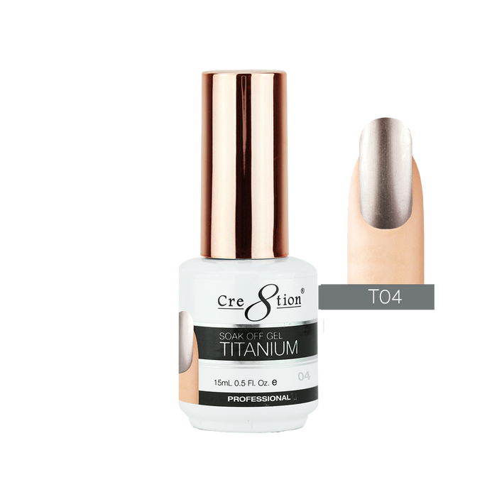 Cre8tion Titanium Gel Polish, T04, 0.5oz