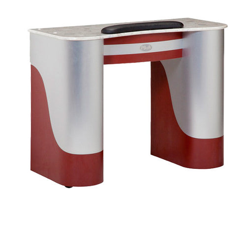 SPA Nail Table, Aluminum/Burgundy, T-105AB (NOT Included Shipping Charge)