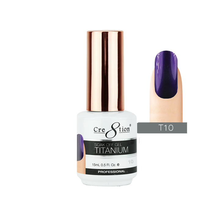 Cre8tion Titanium Gel Polish, T10, 0.5oz