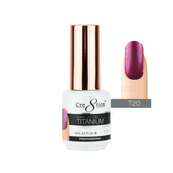 Cre8tion Titanium Gel Polish, T20, 0.5oz, 0916-1291