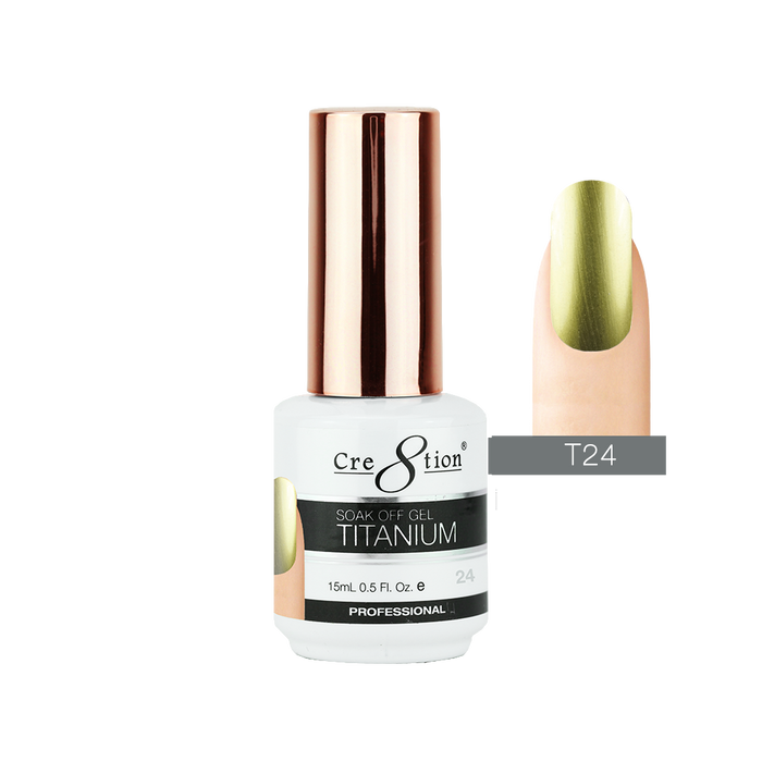 Cre8tion Titanium Gel Polish, T24, 0.5oz, 0916-1295