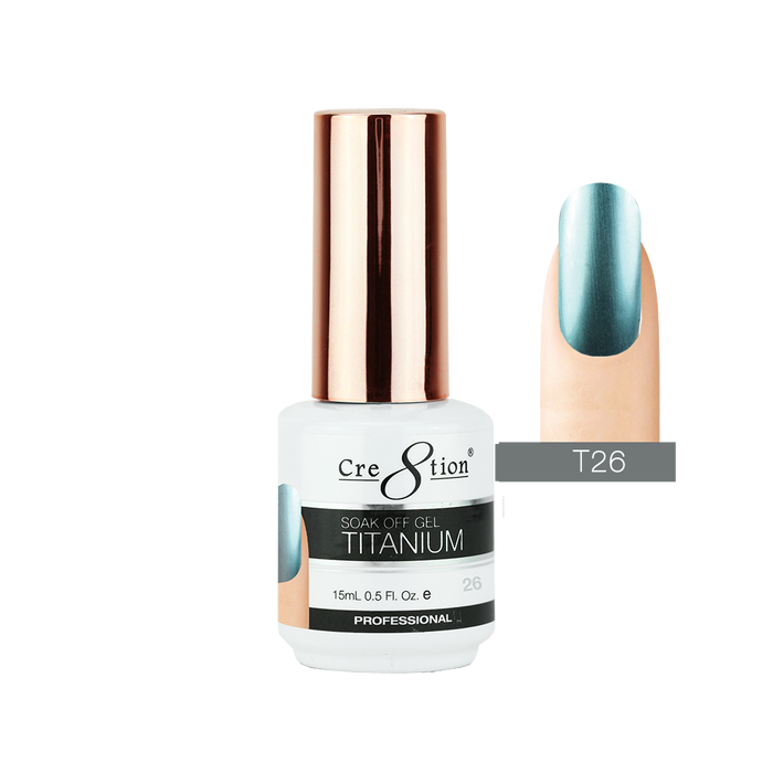 Cre8tion Titanium Gel Polish, T26, 0.5oz, 0916-1297