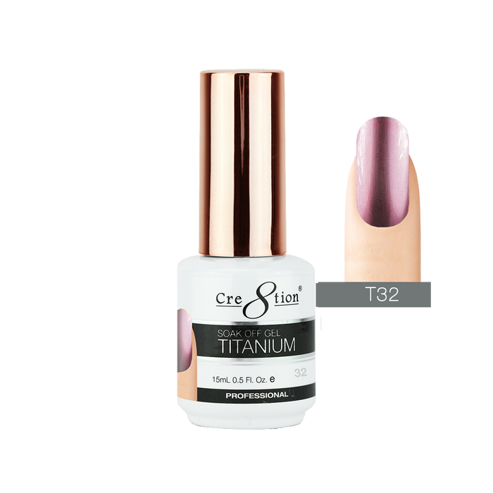 Cre8tion Titanium Gel Polish, T32, 0.5oz, 0916-1303