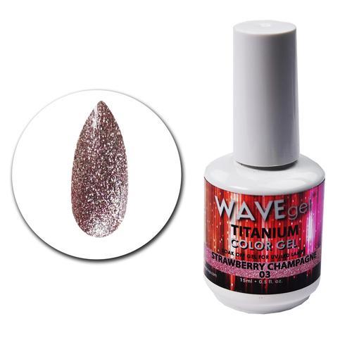 Wave Gel Titanium Gel Polish, 03, Strawberry Champagne, 0.5oz OK1129