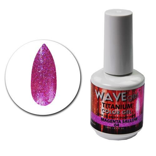 Wave Gel Titanium Gel Polish, 04, Magenta Sallow, 0.5oz OK1129