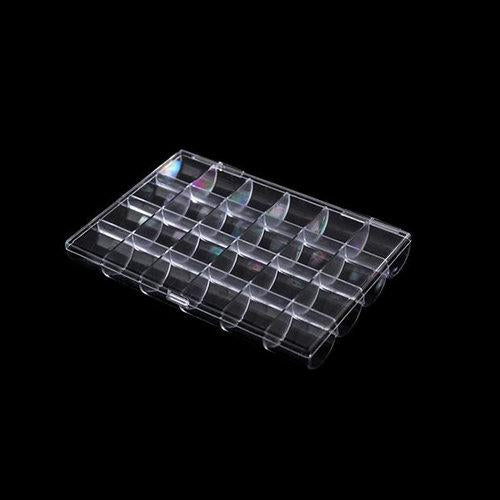 Cre8tion Accessories Box, CLEAR, 24 Grids, 10219 (Packing: 100 pcs/case) OK0515VD