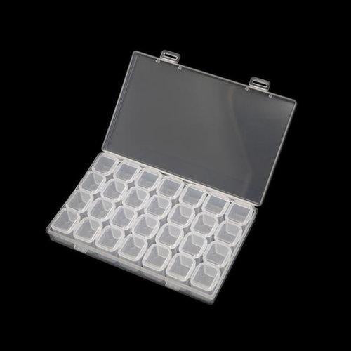 Cre8tion Accessories Box, CLEAR, 28 Grids, 10222 (Packing: 100 pcs/case) OK0515VD