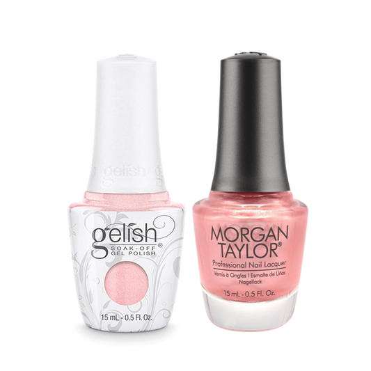 Gelish Gel Polish & Morgan Taylor Nail Lacquer 1, 1110840 + 3110840, Taffeta, 0.5oz KK1011