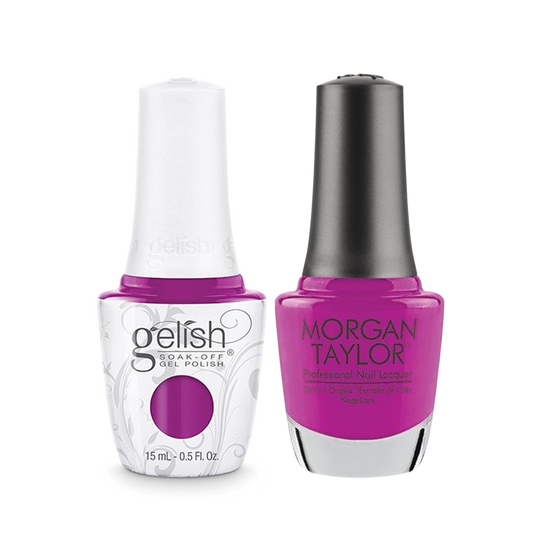 Gelish Gel Polish & Morgan Taylor Nail Lacquer 1, 1110936 + 3110936, Tahiti Hottie, 0.5oz KK1011