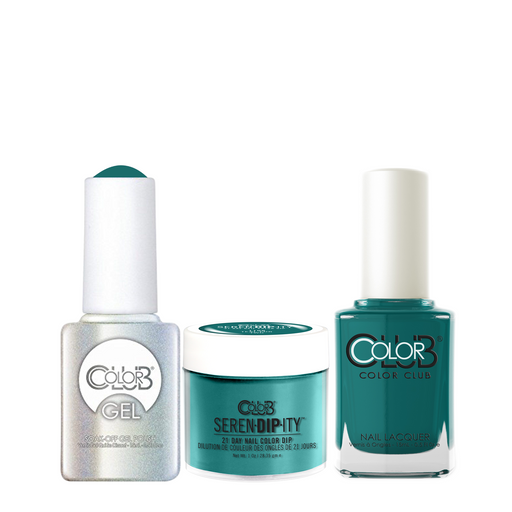 Color Club 3in1 Dipping Powder + Gel Polish + Nail Lacquer , Serendipity, Teal for Two, 1oz, 05XDIP1109-1 KK