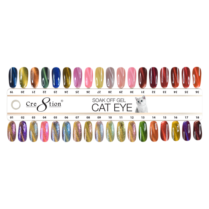 Cre8tion Cat Eye Chameleon + Glaze Eye Gel Polish, 0.5oz, Full Line Of 24 Colors (from CE01 to CE24)