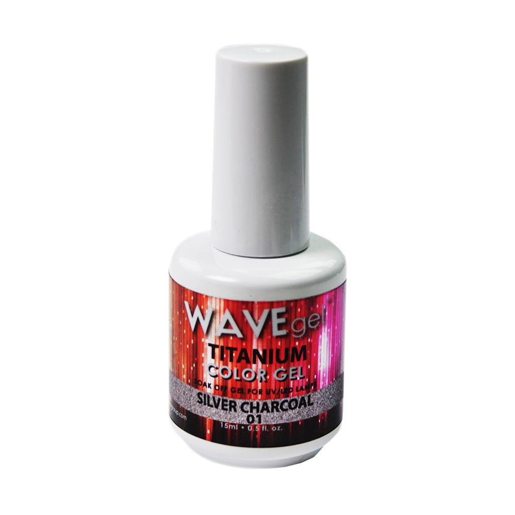 Wave Gel Titanium Gel Polish, 01, Silver Charcoal, 0.5oz OK1129