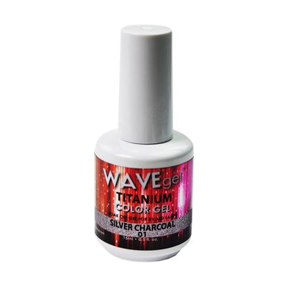 Wave Gel Titanium Gel Polish, 01, Silver Charcoal, 0.5oz OK1129