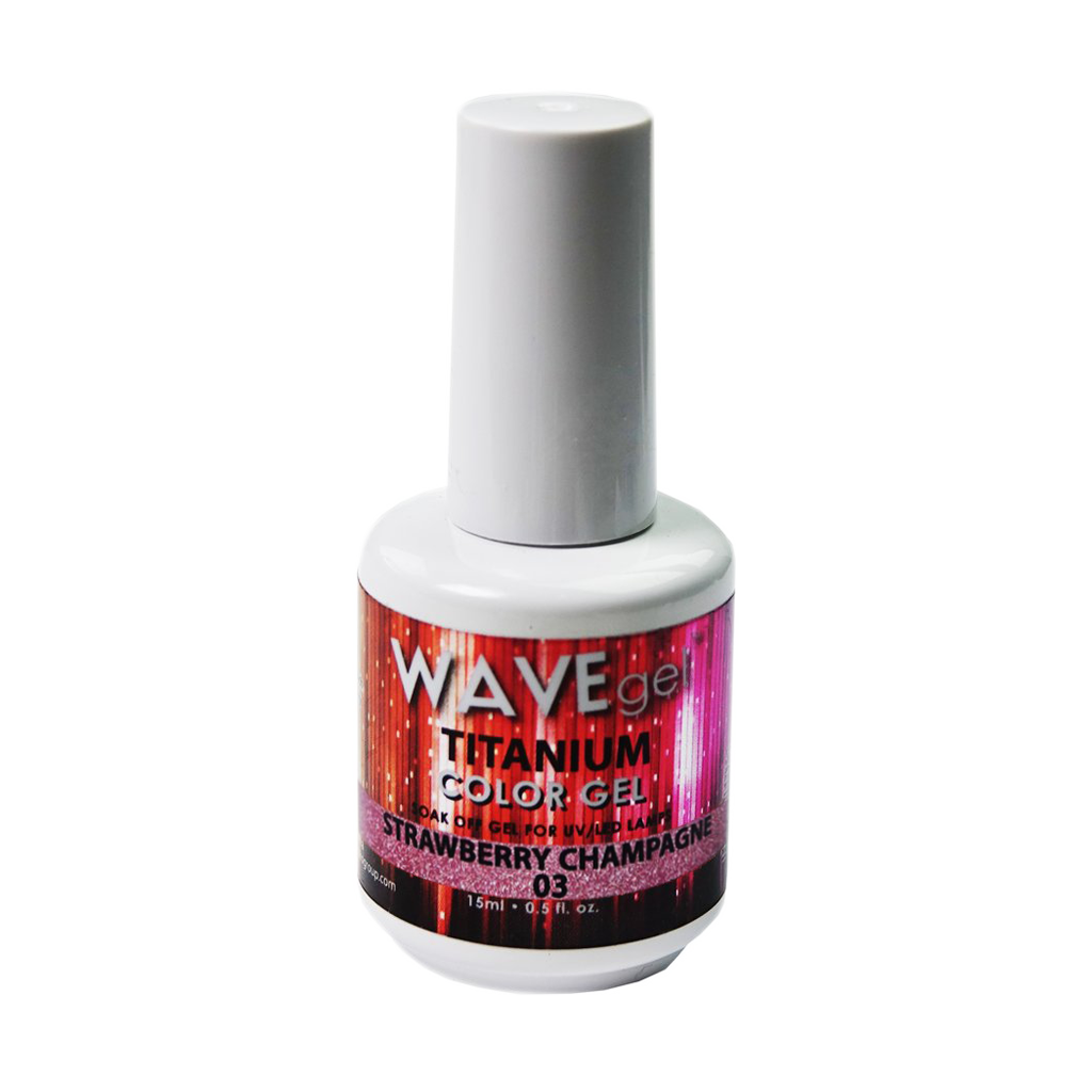 Wave Gel Titanium Gel Polish, 03, Strawberry Champagne, 0.5oz OK1129