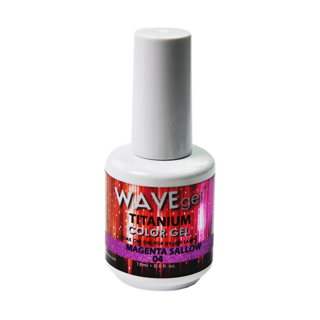 Wave Gel Titanium Gel Polish, 04, Magenta Sallow, 0.5oz OK1129