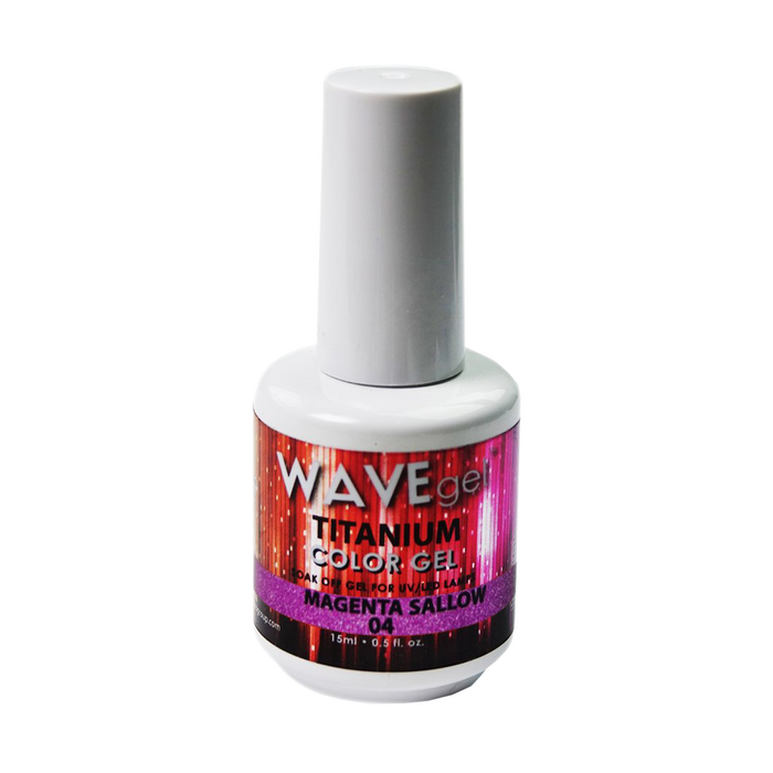 Wave Gel Titanium Gel Polish, 04, Magenta Sallow, 0.5oz OK1129