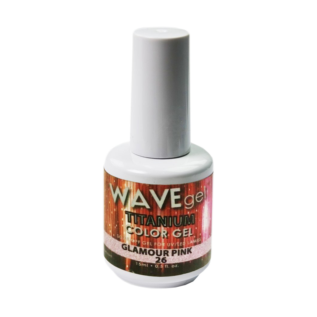 Wave Gel Titanium Gel Polish, 26, Glamour Pink, 0.5oz OK1129