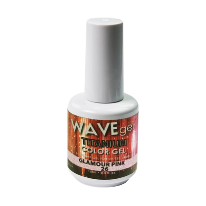 Wave Gel Titanium Gel Polish, 26, Glamour Pink, 0.5oz OK1129