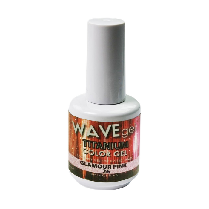 Wave Gel Titanium Gel Polish, 26, Glamour Pink, 0.5oz OK1129