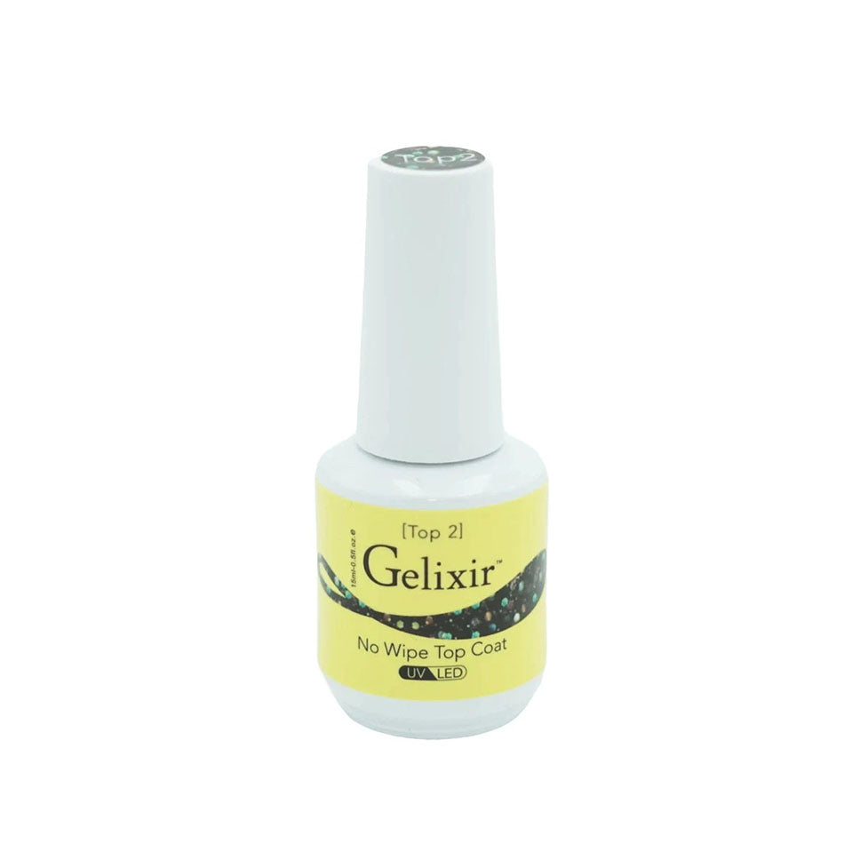 Gelixir GLITTER No Wipe Top Coat, 02, 0.5oz (Pk: 6 pcs/box, 192 pcs/case)