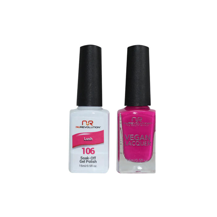 NuRevolution Gel Polish + Nail Lacquer, 106, Lush, 0.5oz