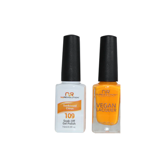 NuRevolution Gel Polish + Nail Lacquer, 109, Sunkissed Citrus, 0.5oz