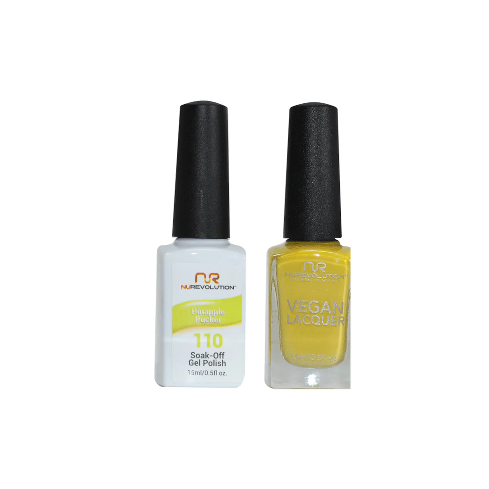 NuRevolution Gel Polish + Nail Lacquer, 110, Pinapple PuckerCitrus, 0.5oz