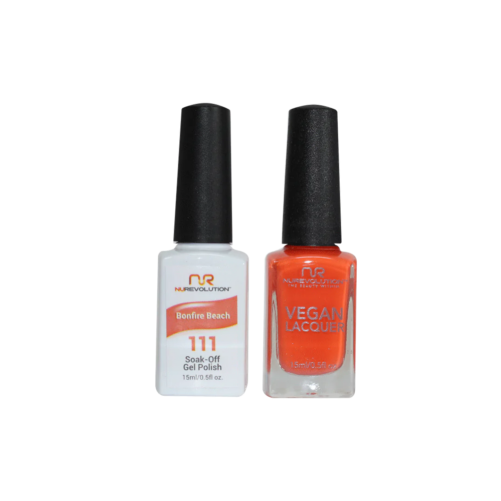 NuRevolution Gel Polish + Nail Lacquer, 111, Bonfire Beach, 0.5oz