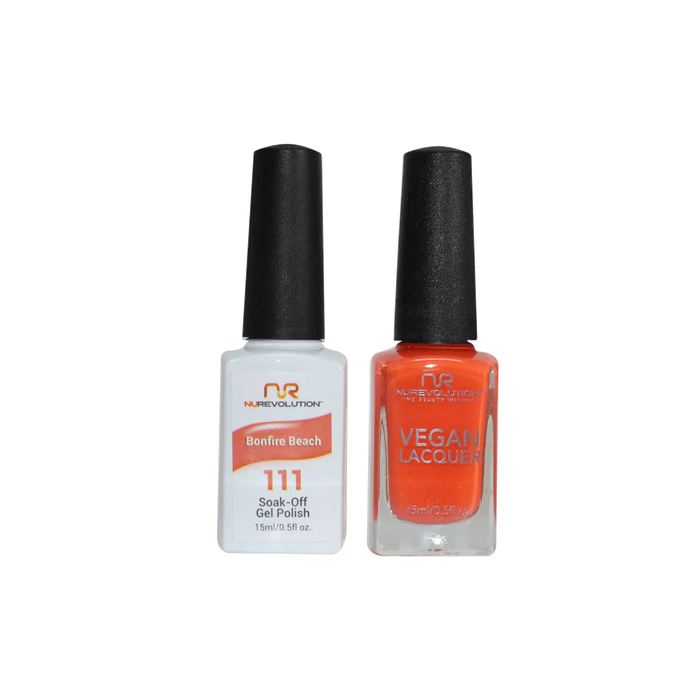 NuRevolution Gel Polish + Nail Lacquer, 111, Bonfire Beach, 0.5oz