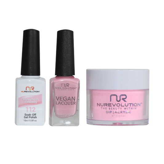 NuRevolution 3in1 Dipping Powder + Gel Polish + Nail Lacquer, 112, Honeymoon Hideaway