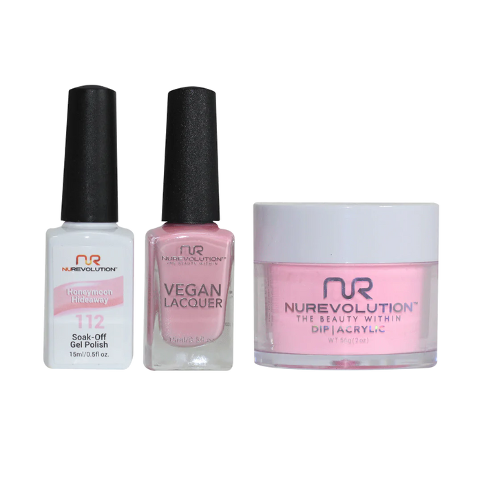 NuRevolution 3in1 Dipping Powder + Gel Polish + Nail Lacquer, 112, Honeymoon Hideaway