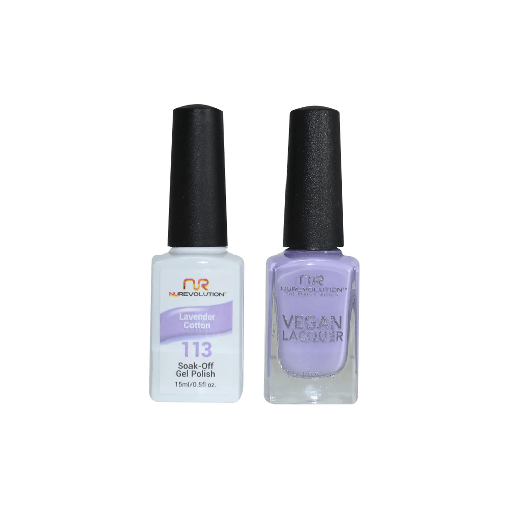 NuRevolution Gel Polish + Nail Lacquer, 113, Lavender Cotton, 0.5oz