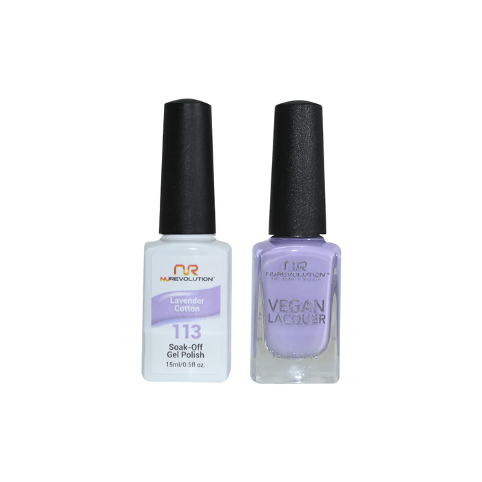 NuRevolution Gel Polish + Nail Lacquer, 113, Lavender Cotton, 0.5oz