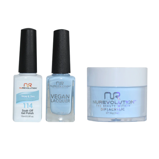 NuRevolution 3in1 Dipping Powder + Gel Polish + Nail Lacquer, 114, Now & Zen