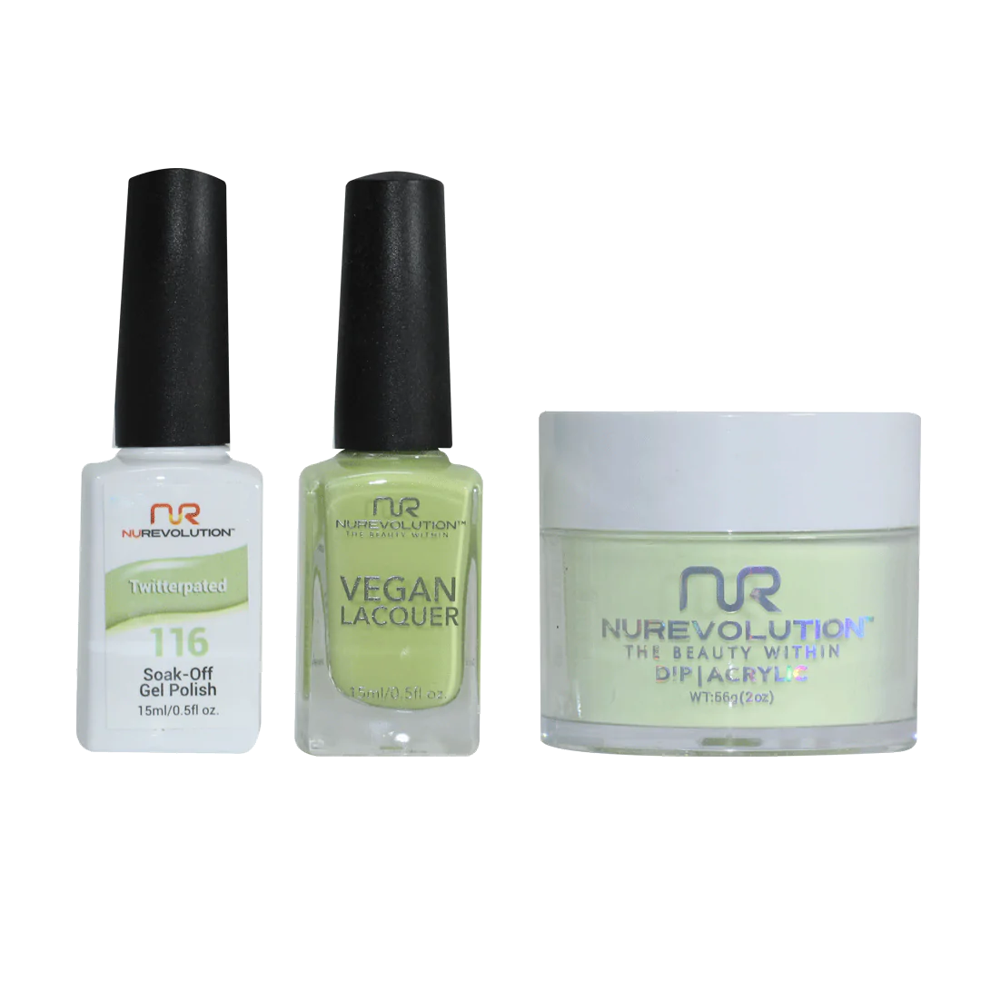 NuRevolution 3in1 Dipping Powder + Gel Polish + Nail Lacquer, 116, Twitterpated