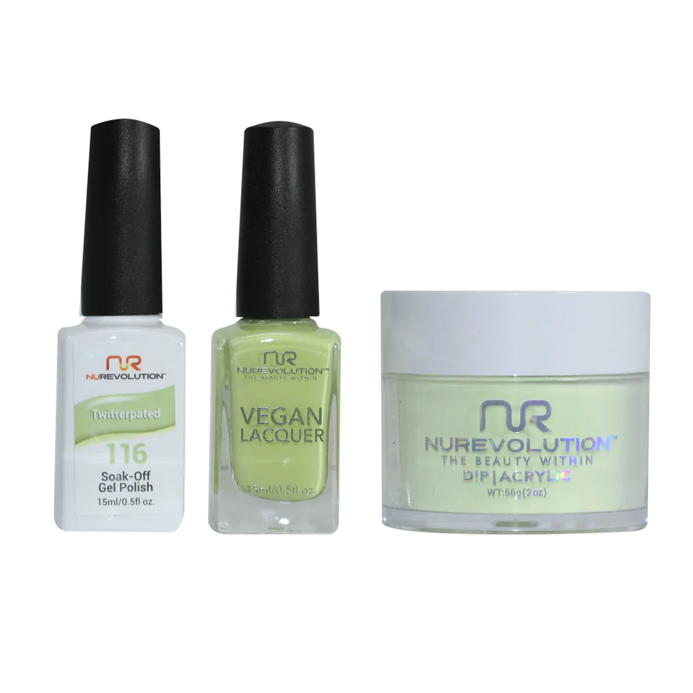 NuRevolution 3in1 Dipping Powder + Gel Polish + Nail Lacquer, 116, Twitterpated