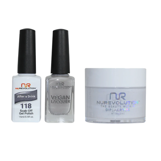 NuRevolution 3in1 Dipping Powder + Gel Polish + Nail Lacquer, 118, After a Drink