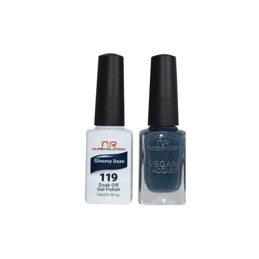 NuRevolution Gel Polish + Nail Lacquer, 119, Gloomy Daze, 0.5oz