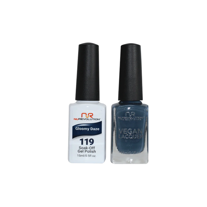 NuRevolution Gel Polish + Nail Lacquer, 119, Gloomy Daze, 0.5oz