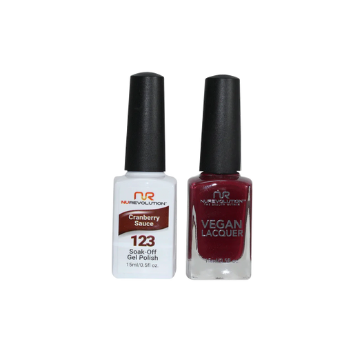 NuRevolution Gel Polish + Nail Lacquer, 123, Cranberry Sauce, 0.5oz