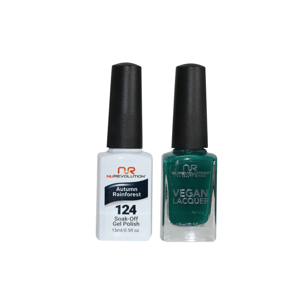 NuRevolution Gel Polish + Nail Lacquer, 124, Autumn Rainforest, 0.5oz