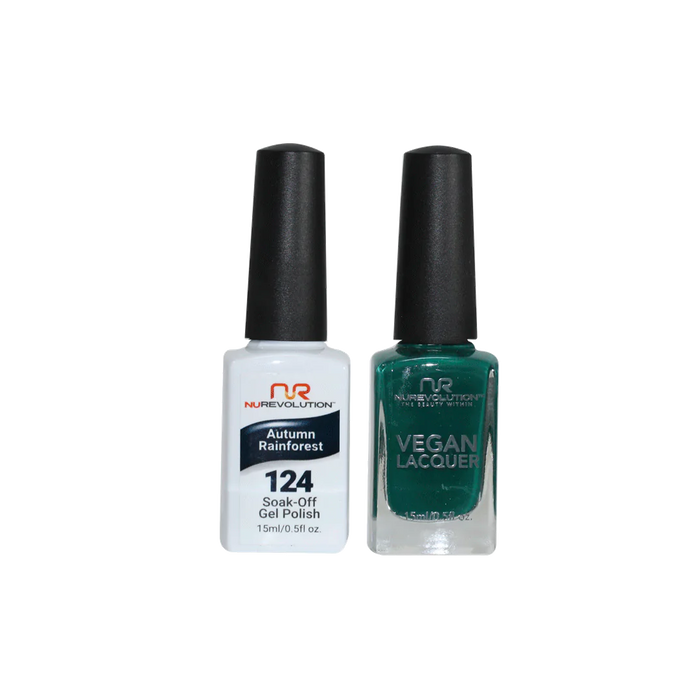 NuRevolution Gel Polish + Nail Lacquer, 124, Autumn Rainforest, 0.5oz