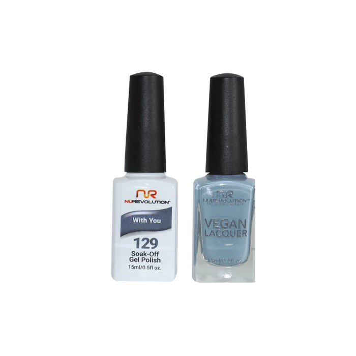 NuRevolution Gel Polish + Nail Lacquer, 129, With You, 0.5oz